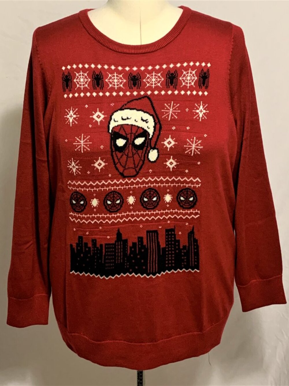 Torrid Ugly Christmas Sweater Marvel Spider-Man Santa Hat New York Plus 2 18 20